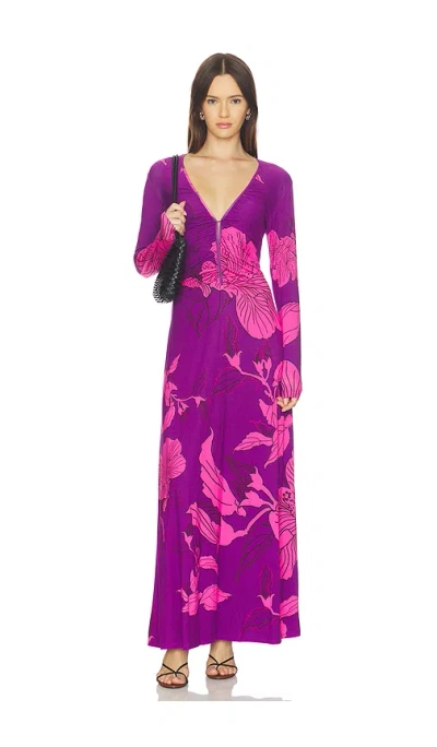 Poupette St Barth Long Dress Bossa In Purple