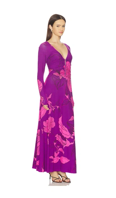 Poupette St Barth Long Dress Bossa In Purple