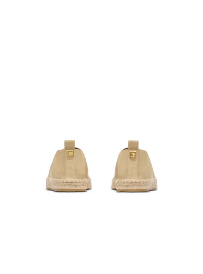 Balmain Suede Logo Espadrilles In Neutral