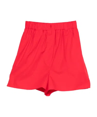 The Frankie Shop Elastic Waist Shorts In Red