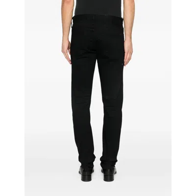 Tom Ford Selvedge Denim Straight Fit Jeans Logo Patch In Black
