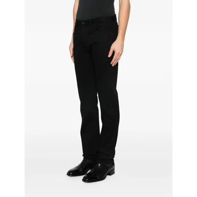 Tom Ford Selvedge Denim Straight Fit Jeans Logo Patch In Black