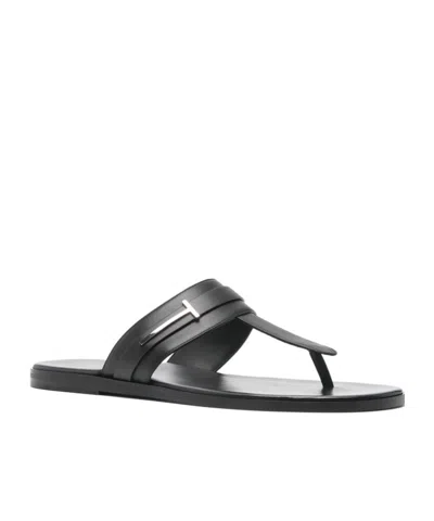 Tom Ford Flat Sandals Open Toe Single Strap In Black