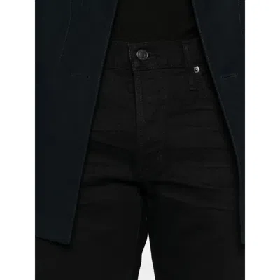 Tom Ford Selvedge Denim Straight Fit Jeans Logo Patch In Black