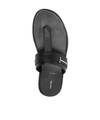 Tom Ford Flat Sandals Open Toe Single Strap In Black