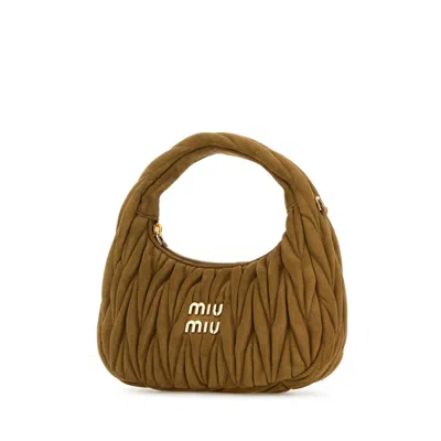 Miu Miu Khaki Suede Handbag