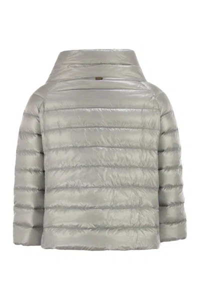 Herno Sofia Padded Funnel-neck Jacket In Gray