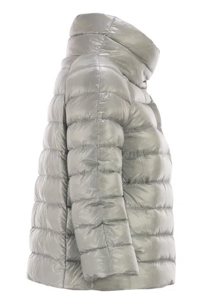 Herno Sofia Padded Funnel-neck Jacket In Gray
