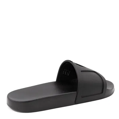 Valentino Garavani Viva Superstar Rubber Slippers Flat Sole In Black