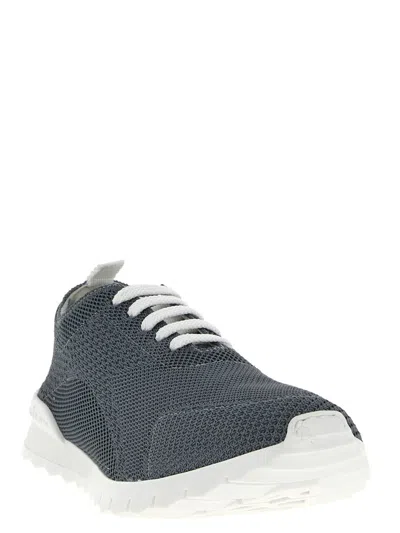 Kiton Fits Sneakers Round Toe Knit Upper In Gray