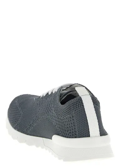 Kiton Fits Sneakers Round Toe Knit Upper In Gray