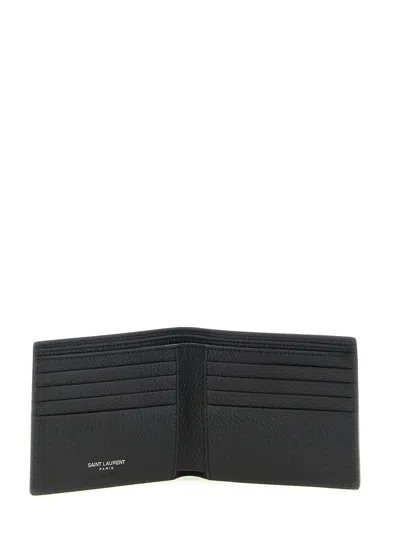 Saint Laurent Cassandre Wallet In Black