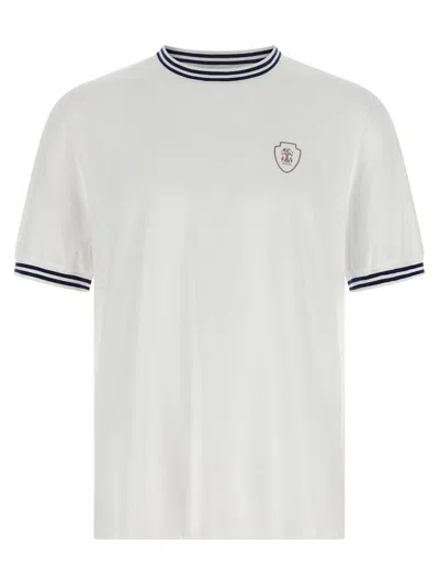 Brunello Cucinelli Solomeo Coat Of Arms T-shirt White In White