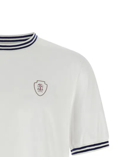 Brunello Cucinelli Solomeo Coat Of Arms T-shirt White In White