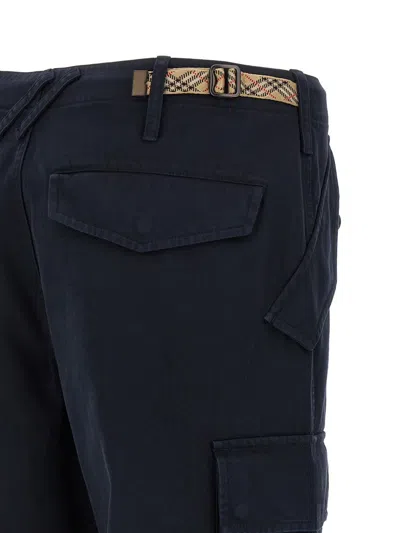 Burberry Cyrus Cargo Trousers Multiple Pocket Design In Blue