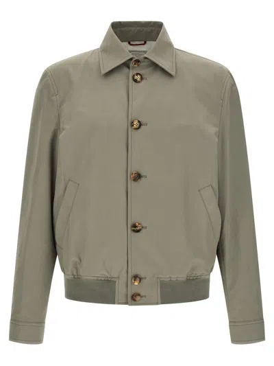 Brunello Cucinelli Long-sleeved Casual Jacket In Green