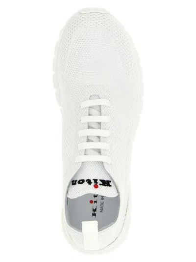 Kiton Knit Upper Sneakers Featuring Pull Tab In White