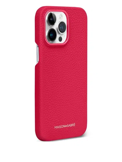 Maison De Sabre Leather Iphone 14 Pro Max Case In Pink
