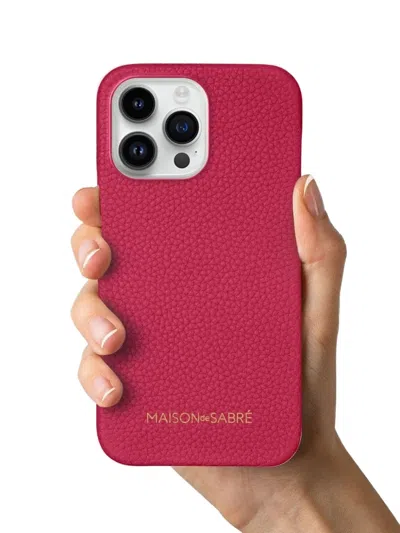 Maison De Sabre Leather Iphone 14 Pro Max Case In Pink