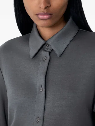 Rier Button-down Long-sleeved Shirt In Gray