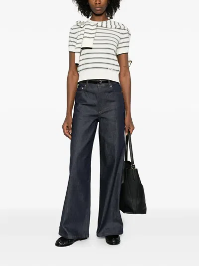 Apc Striped-pattern T-shirt In White