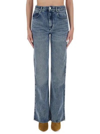 Isabel Marant High-waisted Straight Blue Jeans In Blue