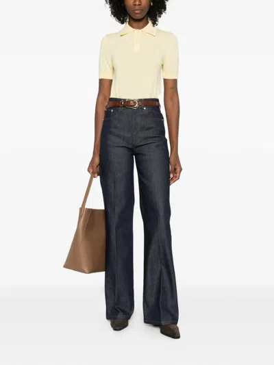 Apc Contrast-stitch Jeans In Blue