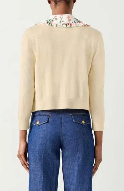 Lk Bennett Connie Merino Wool Cardigan In White