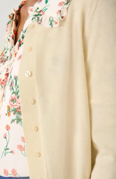 Lk Bennett Connie Merino Wool Cardigan In White