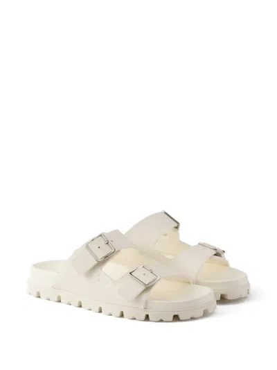 Prada Buckle Strap Sandals In Neutral