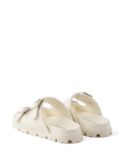 Prada Buckle Strap Sandals In Neutral