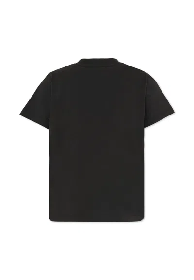 Moncler Cotton Jersey T-shirt With Logo Print Kids In Blue
