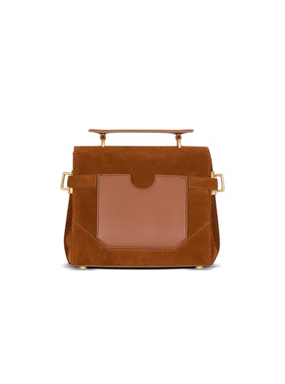 Balmain Medium Handle Bag Adjustable Strap Hardware In Brown