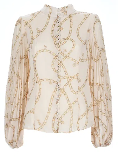 Zimmermann Sunray Pleated Shirt In Multi