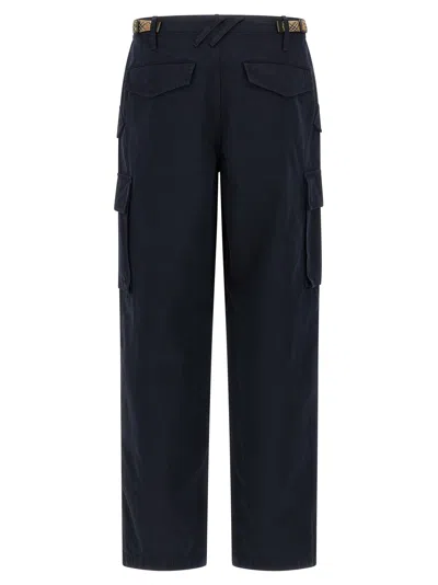 Burberry Cyrus Cargo Trousers Multiple Pocket Design In Blue