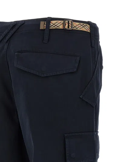 Burberry Cyrus Cargo Trousers Multiple Pocket Design In Blue