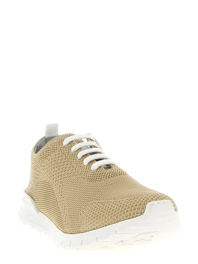Kiton Beige Lace Up Sneakers In Neutral