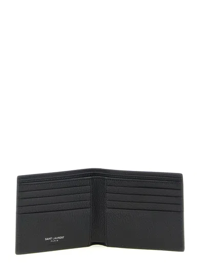 Saint Laurent Cassandre Wallet In Black