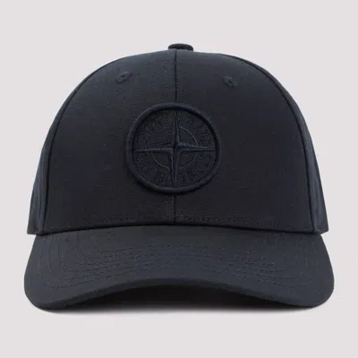 Stone Island Compass Pattern Baseball Cap In Blue