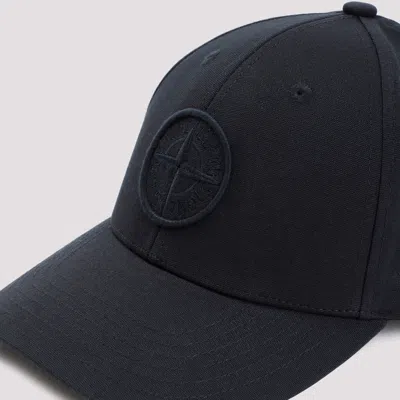 Stone Island Compass Pattern Baseball Cap In Blue
