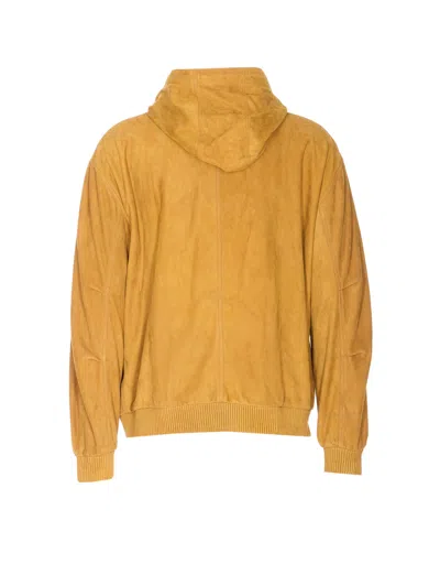Gucci Long Sleeve Bomber Jacket Hooded In Yellow