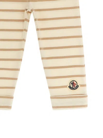 Moncler Baby Set T-shirt + Leggings + Cap In Neutral