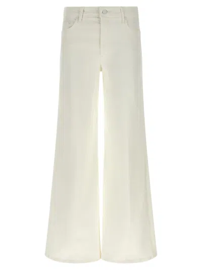 Mother Wide Leg Five Pocket Trousers In White