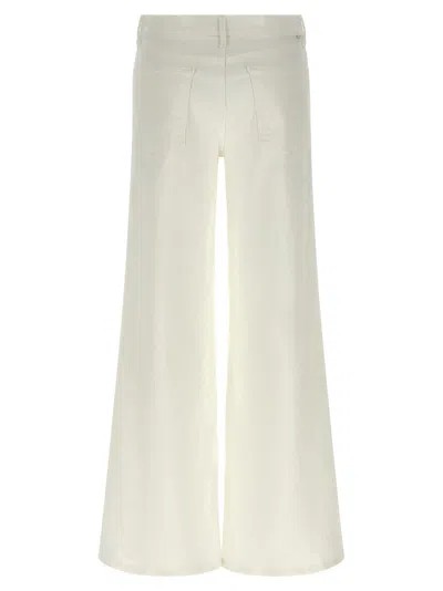 Mother Wide Leg Five Pocket Trousers In White