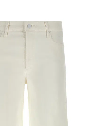 Mother Wide Leg Five Pocket Trousers In White