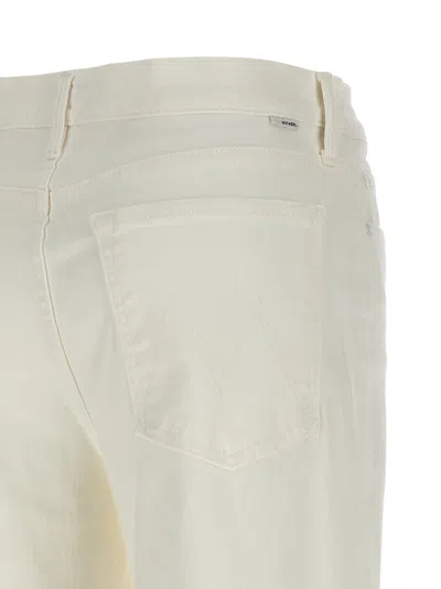 Mother Wide Leg Five Pocket Trousers In White