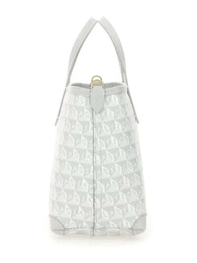 Anya Hindmarch Printed Canvas Xs I Am A Plastic Bag Handbag In White