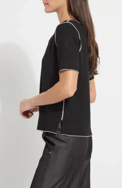 Lyssé Lysse Odessa Reversible Short Sleeve Sweater In Black