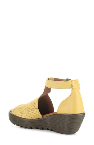 Fly London Lemo Ankle Strap Platform Wedge Sandal In Multi