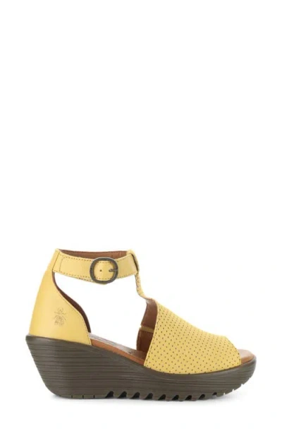Fly London Lemo Ankle Strap Platform Wedge Sandal In Multi